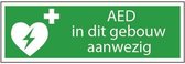 AED in dit gebouw aanwezig tekststicker 450 x 150 mm