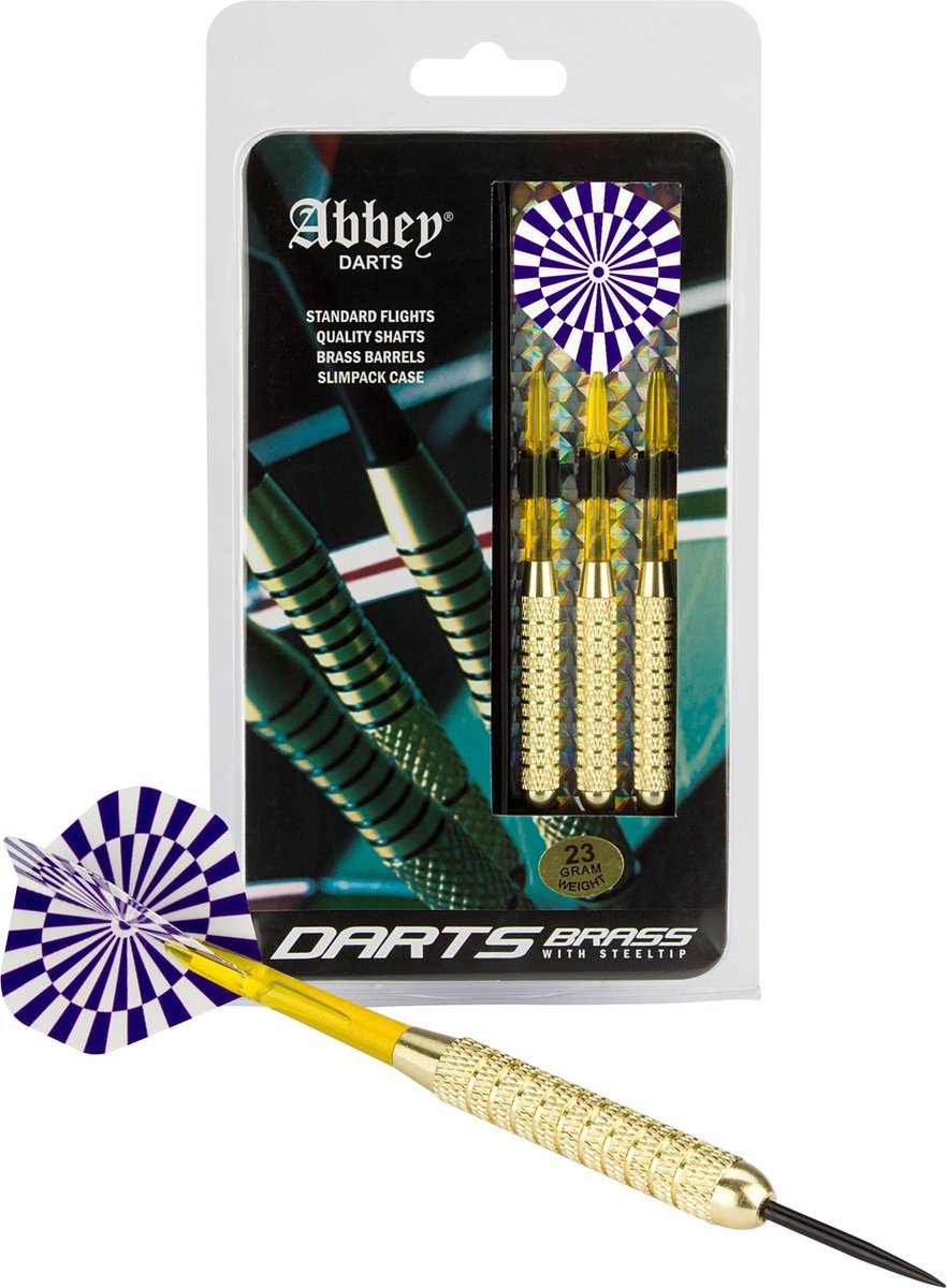Abbey Darts Darts - Brass - Blauw/Wit - 23