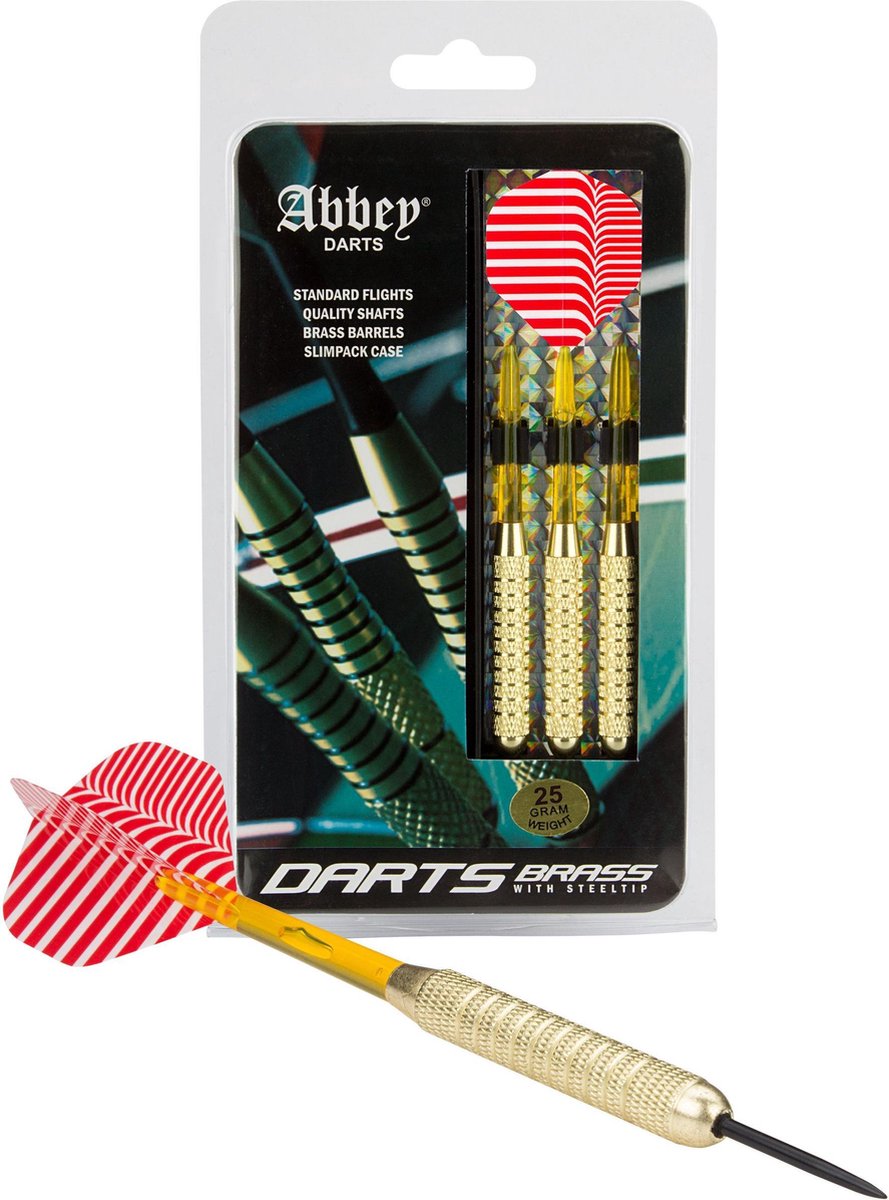 Abbey Darts Darts - Brass - Rood/Wit - 25
