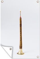 Tuindecoratie Een houten klarinet - 40x60 cm - Tuinposter - Tuindoek - Buitenposter