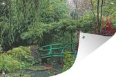 Pont vert avec petit lac dans le jardin à la française par Monet à Giverny Poster Jardin 120x80 cm - Toile de jardin / Toile d'extérieur / Peintures d'extérieur (décoration de jardin)