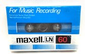 Maxell LN 60 Audio Cassette / Uiterst geschikt voor alle opnamedoeleinden / Sealed Blanco Cassettebandje / Cassettedeck / Walkman / Maxell cassettebandje.
