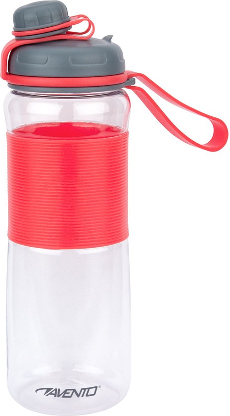 Avento Drinkfles Twisted - 0.6 Liter - Roze/Grijs/Transparant - 0,60 L