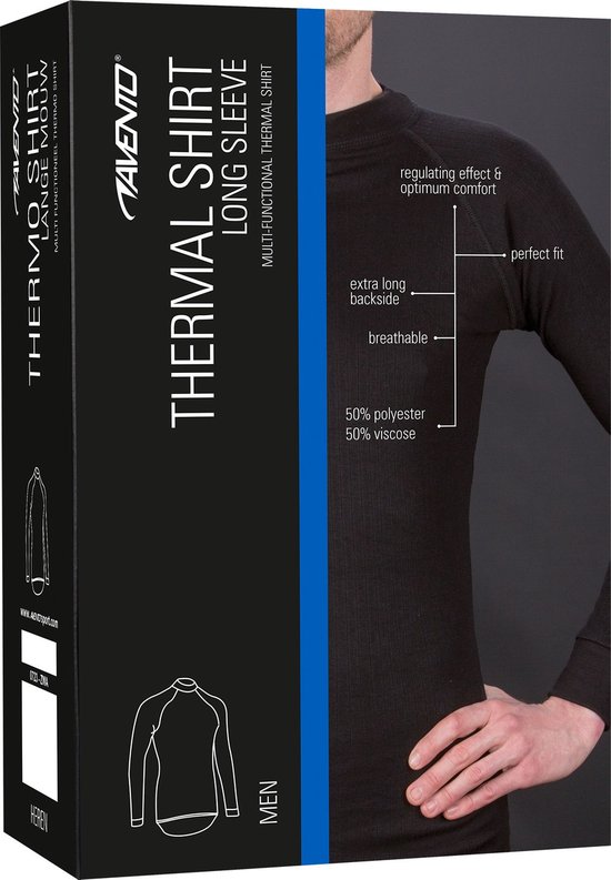 Avento Basic Thermoshirt - Mannen - Zwart - Maat L - Avento