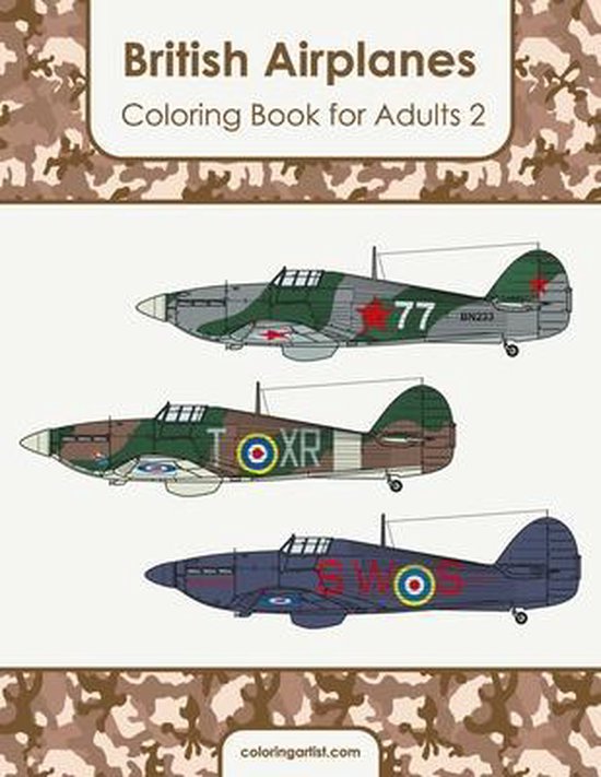 British Airplanes Coloring Book for Adults 2 - cover