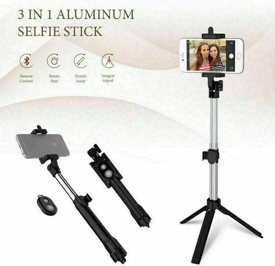 Selfie Stick Universeel remote shutter Bluetooth iPhone Samsung Selfiestick bol