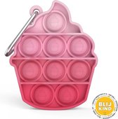 Blij Kind - Fidget - Pop it - Cupcake - Ice Cream - Ijsje - Dye Tye - Roze - Sleutelhanger - Mini