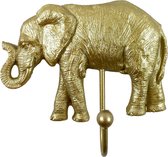 Lucy's Living Wandhaak olifant - goud - 13.4 x 11.1 cm - kapstok