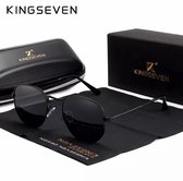 Kingseven - Unisex zonnebril - Gepolariseerd - Zwart