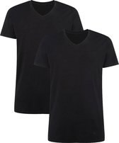 Apollo heren T-shirt  Bamboe V-hals 2-pack - Zwart  - M