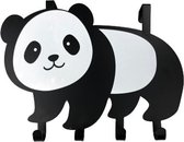 Hangkapstok met ophangsysteem Panda - Zwart / Wit - Metaal - 36 x 28 cm