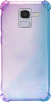 - ADEL Siliconen Back Cover Softcase Hoesje Geschikt voor Samsung Galaxy J6 Plus (2018) - Kleurovergang Blauw Paars