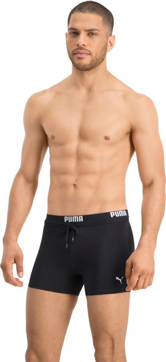 PUMA Swim Logo Trunk Heren Zwembroek Zwart