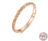 Goud over S925 Sterling Zilveren Ring met ‘Verborgen’ Zirconias  17mm