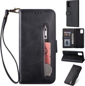Luxe Telefoonhoesje voor Samsung Galaxy A51 | Hoogwaardig Leren Bookcase | Lederen Wallet Case | Pasjeshouder | Portemonnee | Rits | Zwart