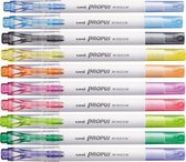 Uni Propus Window - Pen en Markeerstift in één - Set van 10 - Inclusief gratis etui