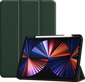 iPad Pro 2021 Hoes 11 Inch Book Case Hoesje Met Pencil Houder - Donker Groen