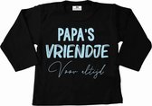 T-Shirt baby-dreumes-papa's vriendje voor altijd-zwart-lichtblauw-Maat 74