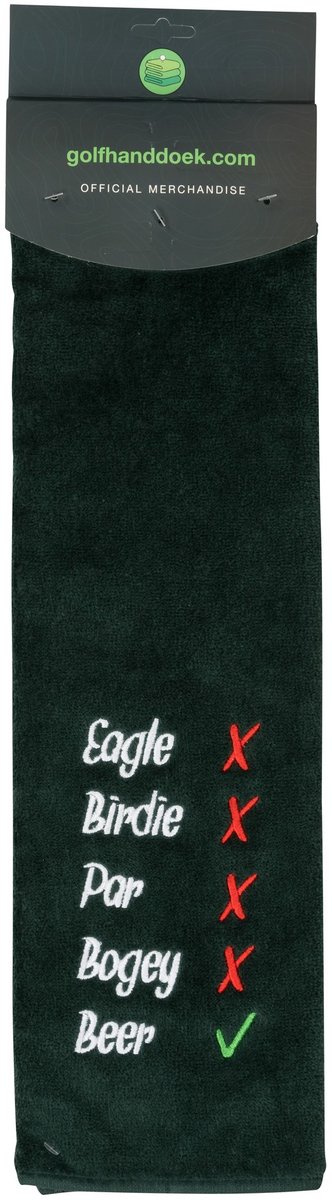 Nova Golf 'Eagle Birdie Beer' Golfhanddoek - Groen