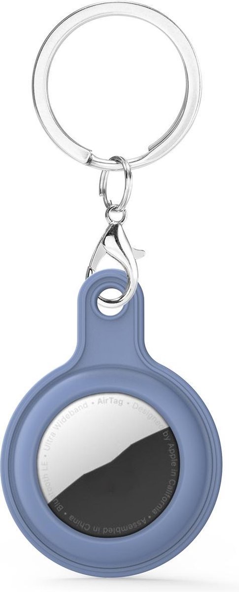 By Qubix - AirTag case gel series - sleutelhanger met ring - cyan