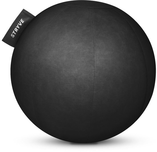 STRYVE - Zitbal - Gymbal - 65cm - All Black - Leder look