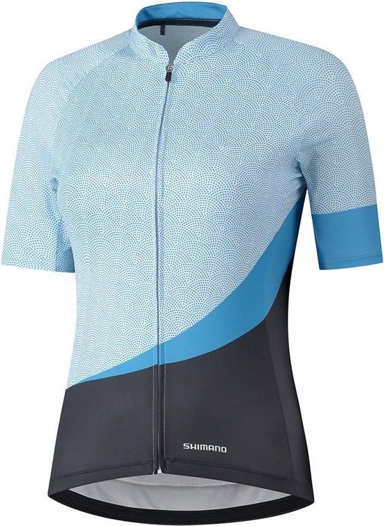 Shimano Wielershirt Mizuki – Fietsshirt Dames – Race Shirt – M – Blauw / Grijs