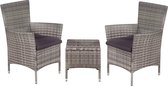 Medina 3-delige Bistroset poly rattan grijs
