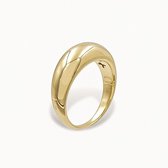 Dome Ring – 18K Goud Verguld Sterling Zilver 925 – Brede Ring – Minimalistiche – Dames – Maat 52 (Ø16.6 mm)