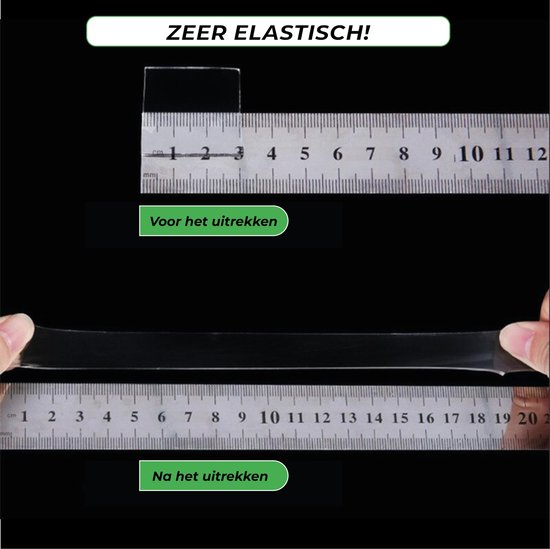 24ME® 3M Elastisch Montagetape - Dubbelzijdig Tape - 10mm x 300cm - Tape - Elastisch - Ultra Sterk - Dubbelzijdig Plakband - Lijm - 24ME