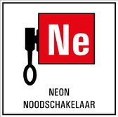 Neon noodschakelaar bord 200 x 200 mm