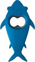 Flesopener Haai - Blauw - Kunststof / Metaal - l 12,5 cm