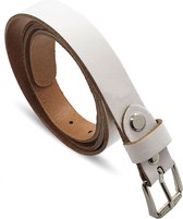 Safekeepers Riem Dames - Broek riem - Dames riem - wit - leer 2 cm - 85 cm