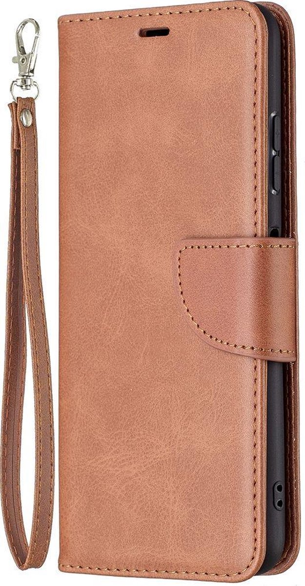 Mobigear Telefoonhoesje geschikt voor Samsung Galaxy A22 5G Hoesje | Mobigear Excellent Bookcase Portemonnee | Pasjeshouder voor 3 Pasjes | Telefoonhoesje voor Pinpas / OV Kaart / Rijbewijs - Bruin