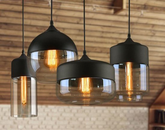 USEled - Moderne hanglamp set van 4 stuks - Hanglampen Eetkamer - Woonkamer  - zwart... | bol.com