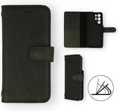 HB Hoesje Geschikt voor Samsung Galaxy S21 Ultra Zwart - Lederen Portemonnee Book Case