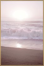 JUNIQE - Poster met kunststof lijst Sunset Halfmoon Bay -20x30 /Roze