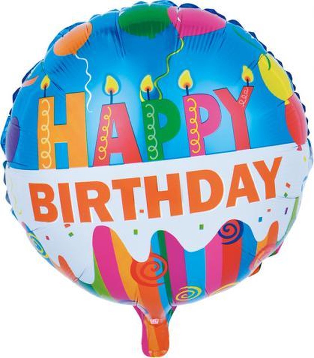 Wefiesta Folieballon Happy Birthday Balloons 45 Cm