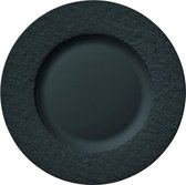 Villeroy & Boch Manufacture Assiette plate ronde en porcelaine noire