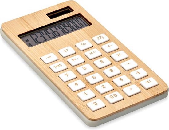 Typisch Rationeel alleen Rekenmachine bamboe - Rekenmachines - Rekenmachine kantoor - Bureau  calculator -... | bol.com