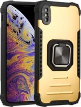 Fierce Warrior-serie Armor All-inclusive schokbestendig aluminium + TPU-beschermhoes met ringhouder voor iPhone XS Max (goud)