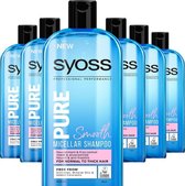 Syoss Professional Performance - Shampoo Pure Smooth Micellar - Voedt en anti-pluiscontrole van het haar - 6 x 500 ml