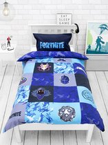 Fortnite dubbelzijdig dekbedovertrek -  tegelontwerp - 140 x 200 cm