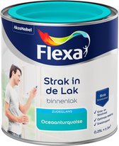 Flexa Strak in de Lak - Watergedragen - Zijdeglans - oceaanturquoise - 0,25 liter