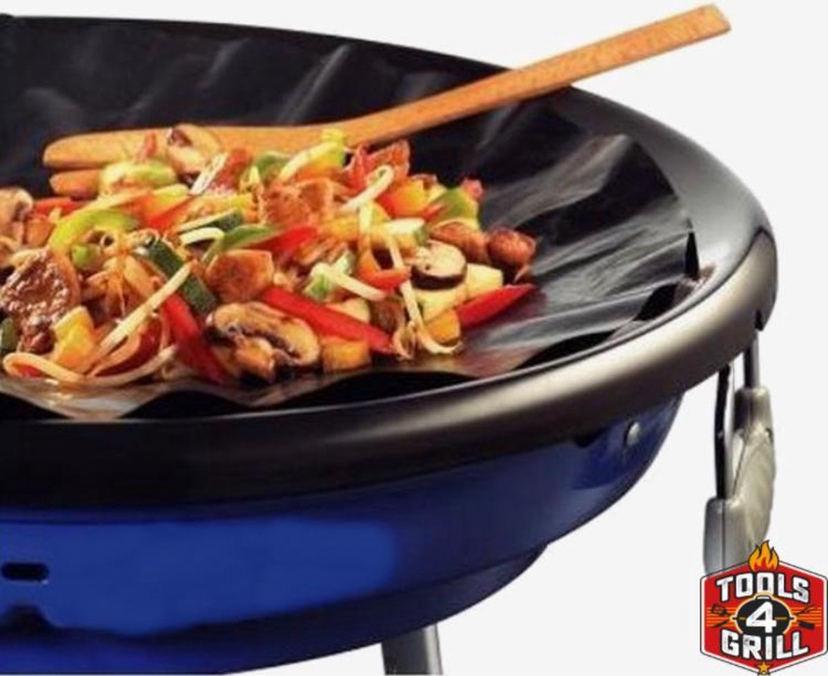 Tools4grill 2 stuks Anti-aanbakfolie - bakvel rond - Herbruikbaar - 48 Cm / 19 inch o.a. geschikt