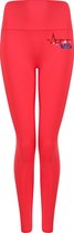 FitProWear Taurito Sportlegging - Koraal - Maat XXS - Sportlegging Dames - Legging Dames - Sportbroek - Slim-Fit Legging - Legging Polyester - Legging Telefoonvak - Fitness Legging