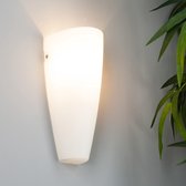 Lindby - wandlamp - 1licht - glas, metaal - H: 30 cm - E27 - opaal-wit, gesatineerd nikkel