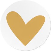 Geboorte - Huwelijk XL Sluitsticker - Sluitzegel – Wit – Goud – Glimmend | Hart / Hartje | Moederdag | Trouwkaart - Geboortekaart - Envelop | Harten - Chique | Envelop stickers | Cadeau  - Cadeauzakje - Traktatie | Leuk inpakken | DH collection