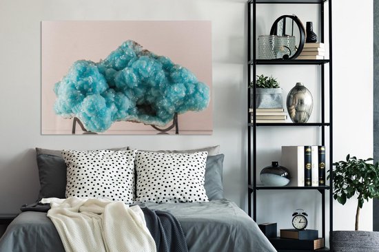 Toile turquoise sur fond blanc 2cm 120x80 cm - Tirage photo sur toile (Décoration murale salon / chambre)