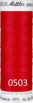 Mettler SERAFLEX elastisch machinegaren, 130m, 0503 helder rood, Cardinal