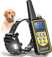 Levor® Anti Blafband voor Kleine en Grote Honden - Trainingshalsband - Regenbestendig en Verstelbaar - Audio en Vibratie Tril correctie - inc. LED functie, NL Handleiding en Ebook